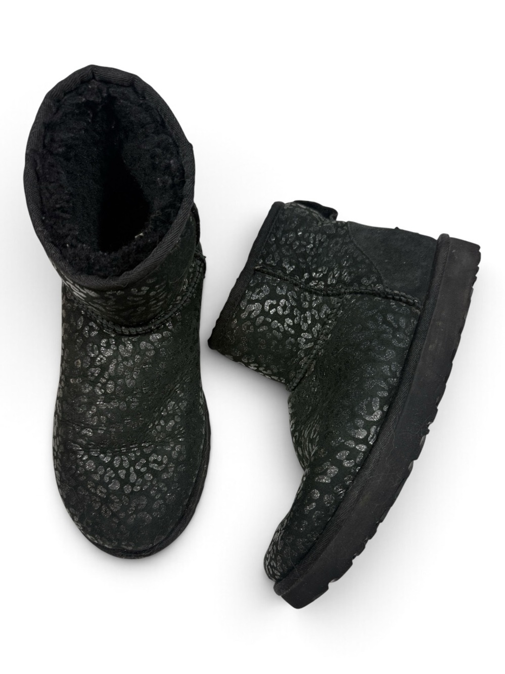 Ugg Classic Mini Snow Leopard Boots in Black S-611 Sz 9